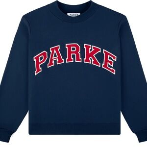Parke Coastal Collection Mockneck Sweater Denim + Firecracker L/XL | Sold Out